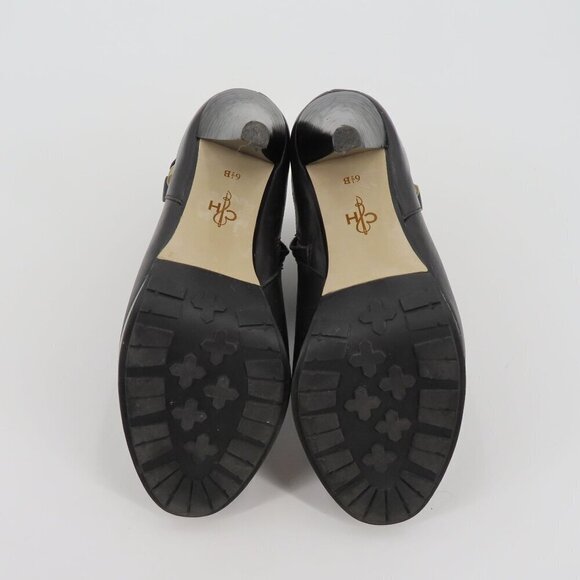 Cole Haan 6.5 B Women Kennedy Solid Black Leather Platform Ankle Boots Booties - Picture 9 of 12
